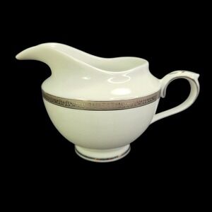 Charter Club Creamer Grand Buffet Platinum White Scrolled Band Server New Retire